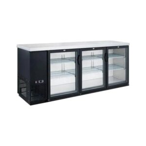 Expositor refrigerado para barra de tres puertas de vidrio