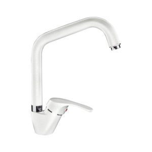 Grifo de cocina efecto granito, blanco